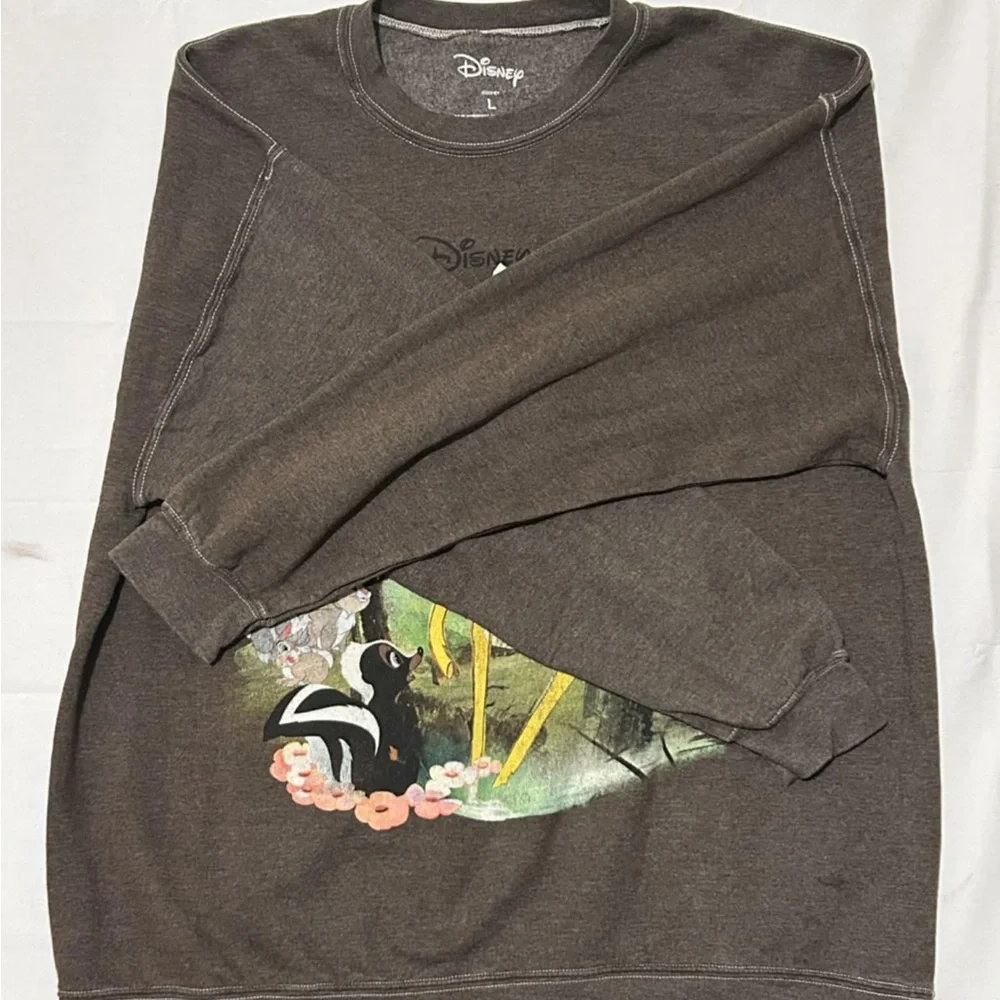 Disney Bambi Long Sleeve Distressed Sweatshirt Mens Oversized Large P2P 27-30